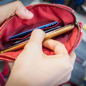 Traditional LUA Fabric wristlet ( Indigo Blue Color )